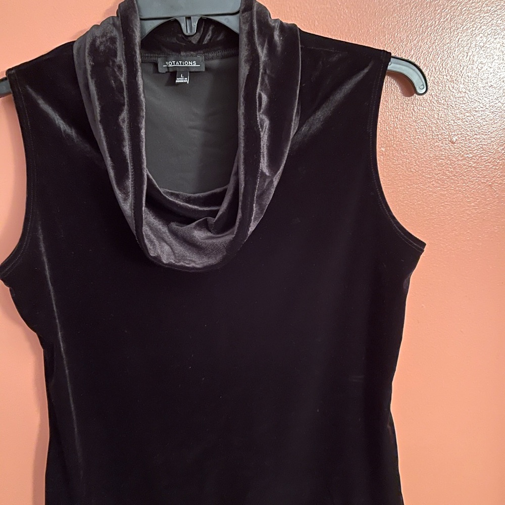 Notations velvet Top, Large, Black